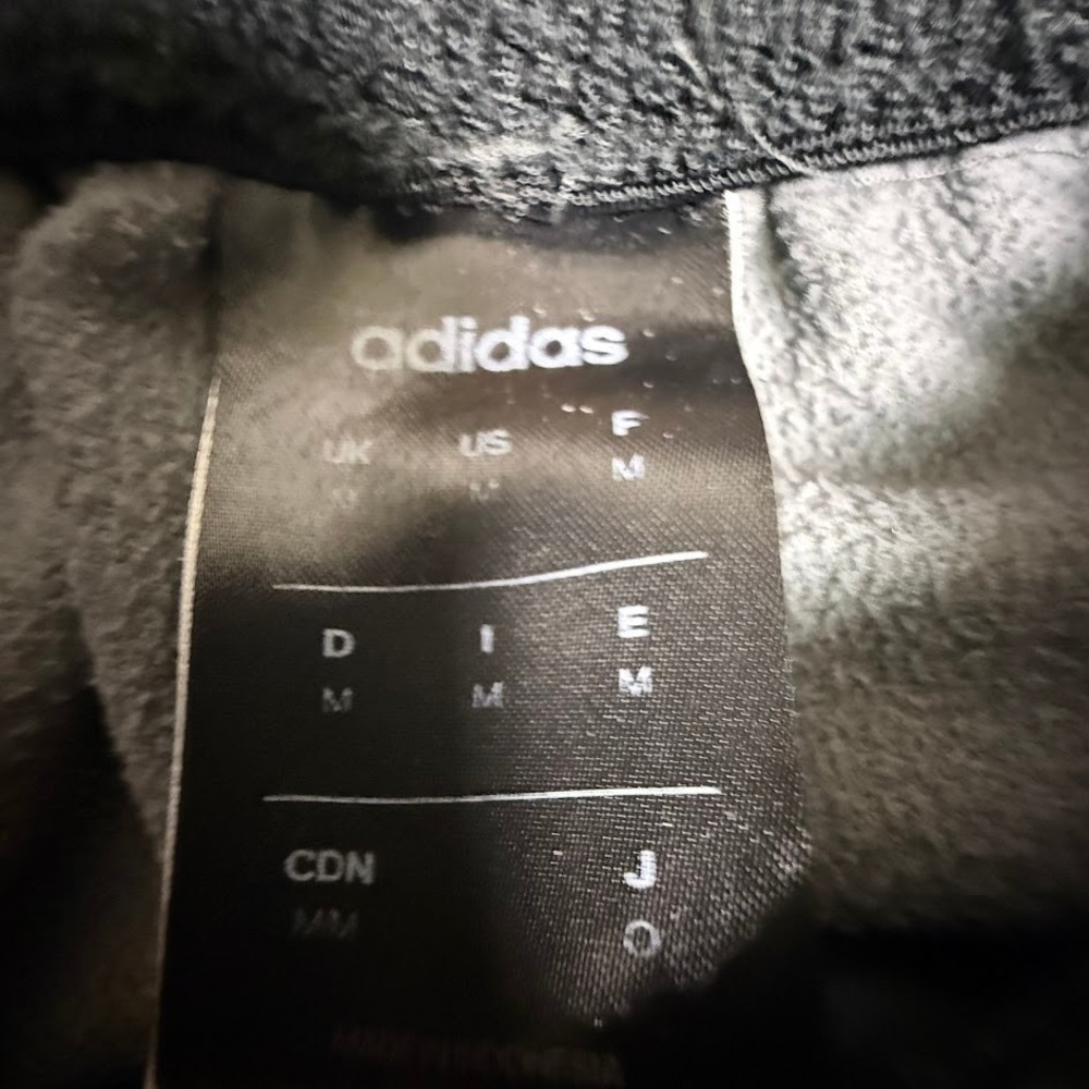 Adidas Jogger Pants Men's M Gray Heather 3 Stripe Athletic Sweatpants - Picture 5 of 8